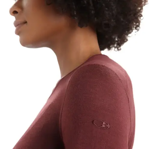 Icebreaker Womens Merino Wool 200 Longsleeve Shirt Size XL Maroon Cold FLAW Red