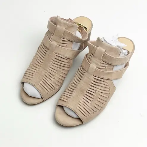 Bella Vita Pink Leather Upper Ankle Straps Open Toe Chunky Heel Sandals, Size 7