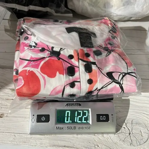 SilkLand Colorful Artsy Abstract Print Jacket PINK/BLACK/WHITE 3/4 Large Pink