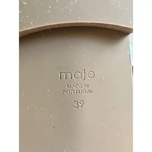 Maje NWT Fidil Flat Gladiator Sandals Size 39 Brown Leather Ivory LaceUp Studded