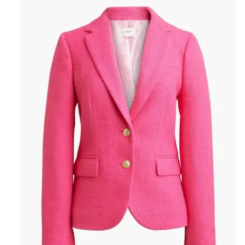 J.Crew NWOT  Tweed Schoolboy Blazer Pink Gold Embellished Button SZ-4