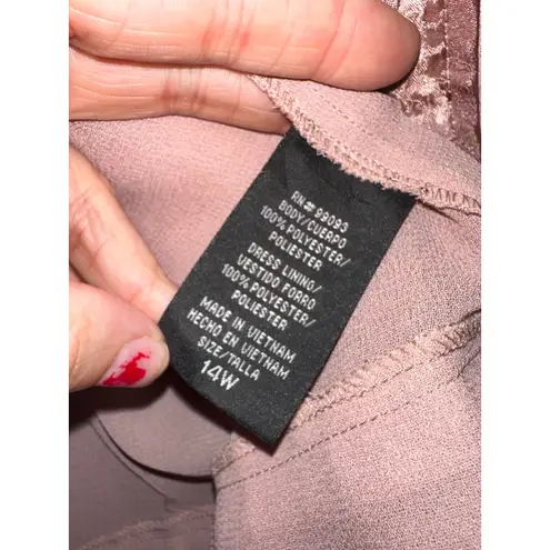 Le Bos Women's Plus Size 14W 2 Piece Tank Top & Sheer Chiffon Jacket Set Pink