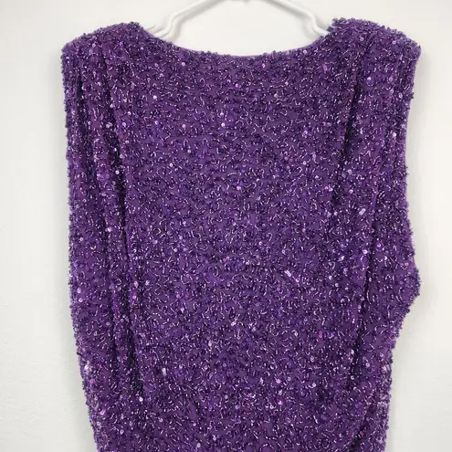 Retrofête Retrofete Carnegie Embellished Sequin Mini Dress Purple Small Sleeveless NWT