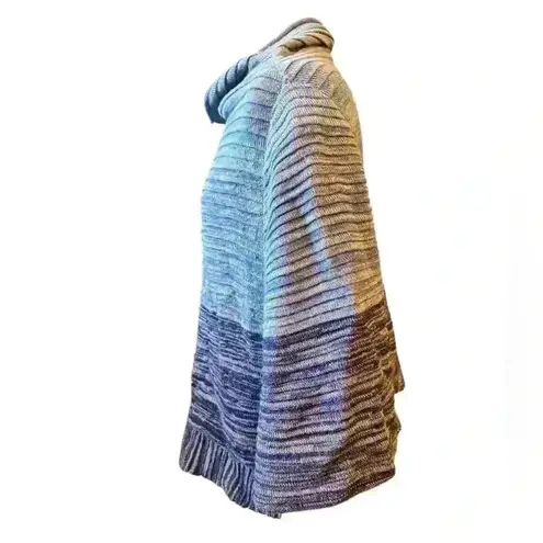 SOL 100% BABY ALPACA Poncho Cardigan Sweater One Size Peru Blue