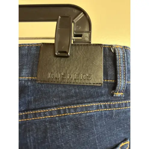 Rushers Mens Dark Blue Denim Jeans Straight Fit Size 38 Cotton Blend Classic Des