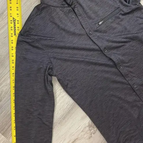 Zella Heathered Black/Gray Button Front Collared Long Sleeve Shirt/Jacket XS