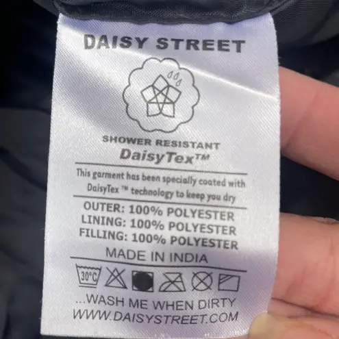 Daisy Street Blue Plaid Checkered Puffer Jacket