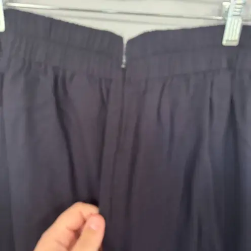 Vintage Dark Blue Navy Rayon & Polyester Dress Slacks Pants Women's Plus Size 14