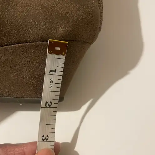 Marbella Women's Faux Suede Brown Wedge Ankle Boots Size 11 Boho Edgy Neutral