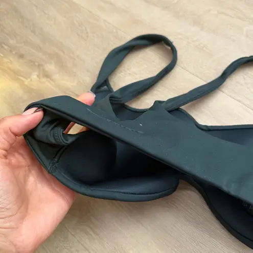 SKIMS NikeSKIMS MATTE SHAPING SCOOP BRA AND FOOTSIE GRIP DARK TEAL LEGGINGS SET