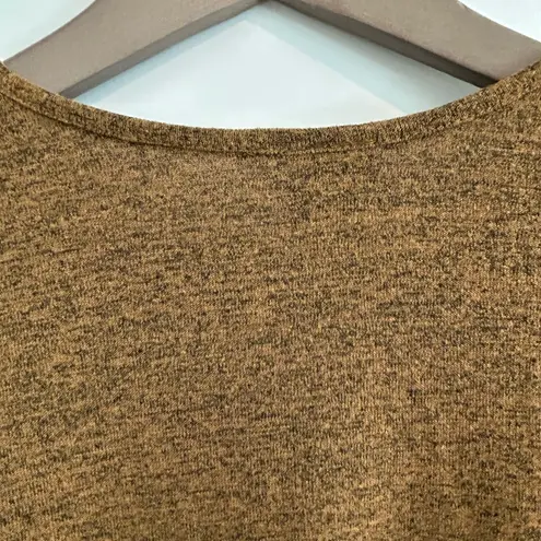 Clara Sun Woo V Neck Tunic Top Mustard Yellow Black Heather Size S