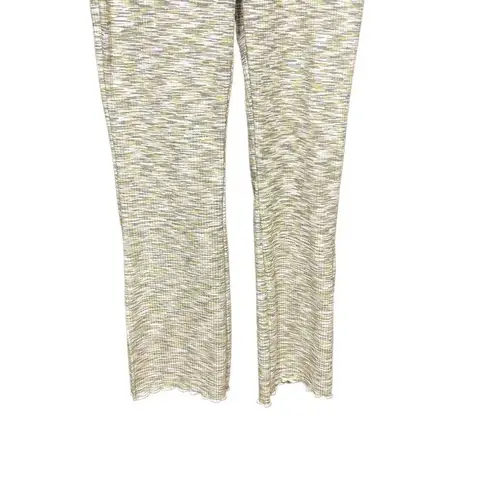 Lisa Says Gah Josie Ribbed Space Dye Flare Pants Honeydew Green Size Small