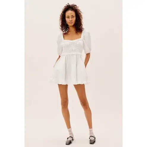 For Love & Lemons  Jackson Mini Dress in Ivory X-Small New Womens Poplin