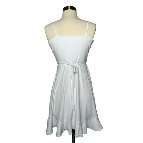 Susana Monaco Ruffled Mini Wrap Dress Size XS Sugar White Strappy Ruffle New