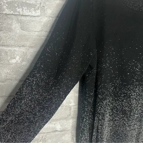 Avenue Womenâs Long Sleeve Sweater with Gradient Sparkle Size 22/24 (RN138302) Black