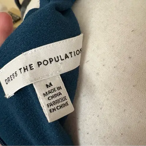 Dress the Population DRESS THE POPULATION Catalina Fit & Flare Cocktail Dress In Peacock Size Medium