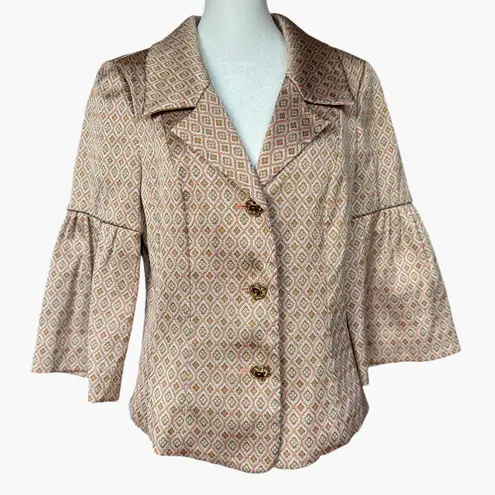 Dana Buchman Diva‎ by  Gold and Peach Jacquard Jacket Sz S