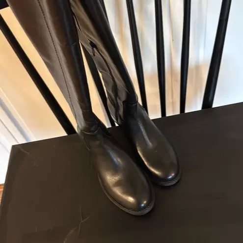 INC NWB Fawne tall leather riding boots size 6 Black