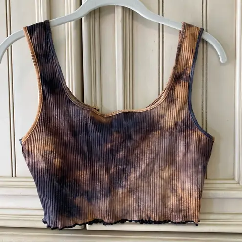 SheIn  Women’s Ribbed Knit Tie Dye Cropped Tank Top SzL