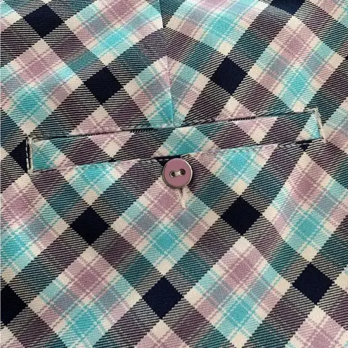 Lady Hagen Golf Skort Blue Purple Plaid Skort with Zipper Detail Size 14