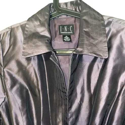 I. N. C. International concepts M silk blend zip belt pockets jacket. Purple! Purple Size M