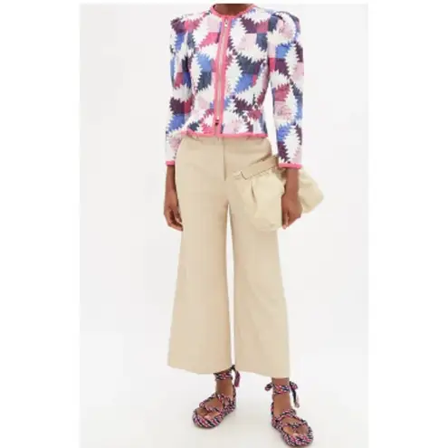 Isabel Marant ETOILE Hafileal Quilted Multicolor Patchwork Crop Jacket Size 2 - Image 2