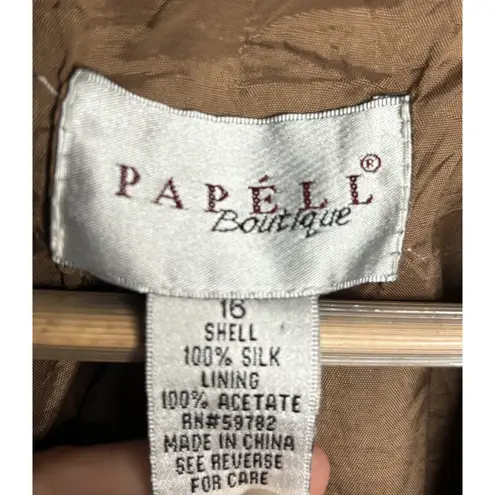 Papell Boutique Vintage Silk Jacket Size 16 Mauve Elegant Rhinestone RARE Chic