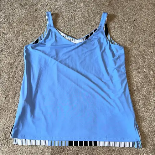 Peter Nygard Nygard Blue Striped Reversible Tank Top