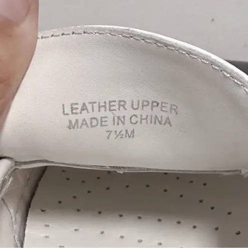 Jslides J Slides White Leather Ava Slip On Platform Loafers Shoes 7.5 M *No Box*