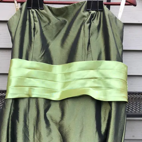 Forever Yours 16 avocado sage Green hi lo Strapless Prom wedding Dress