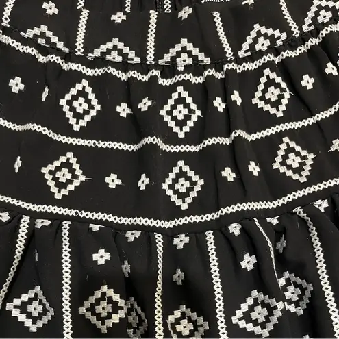 Sabina Musayev A Line Drop Waist Pleated Skirt Black and White Size Small