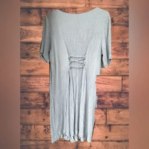 Hayley Paige Occasions Vintage Made In USA (Hayley Too) Mini Pleated Short Sleeve Button Down Dress