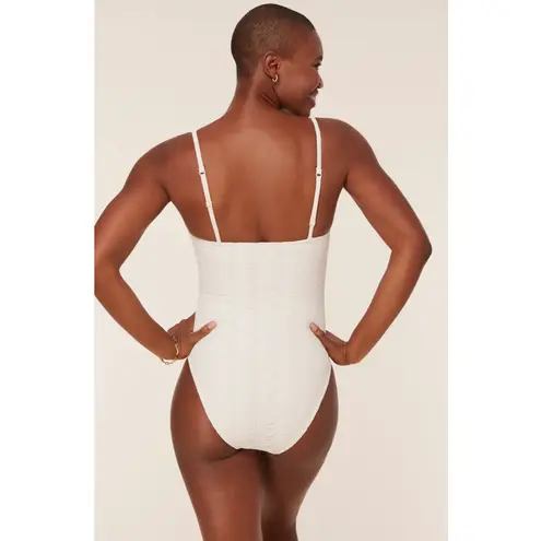 ANDIE Swim The Amalfi One Piece in Gardenia Cream Scallop Crochet S NWT