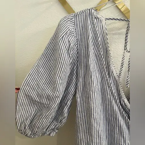 Abercrombie & Fitch NWT  Striped Linen Wrap Top XS - Image 8
