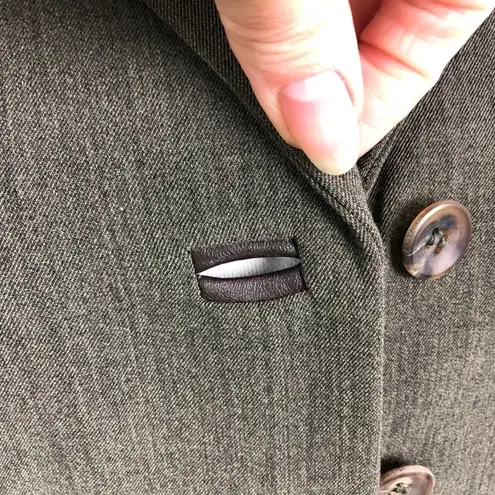 Vintage Jenne Maag Equestrian Wool Blend Blazer with Leather Trim Small