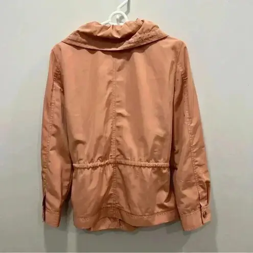 St. John Cowl Neck Zip Front Jacket Lightweight Coral Rose Women's Medium