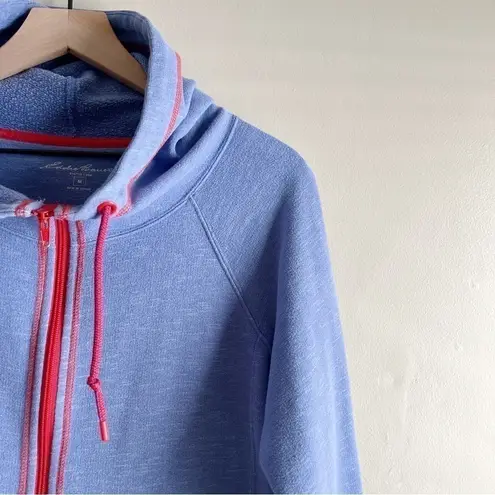 Eddie Bauer  • Hoodie Sweater Jacket, Zipper Front, Blue‎ and Red, Size Medium - Image 4