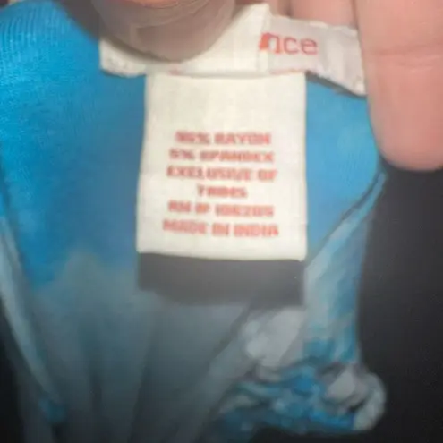 Sundance tie dye boho strapless S knit travel maxi dress Blue