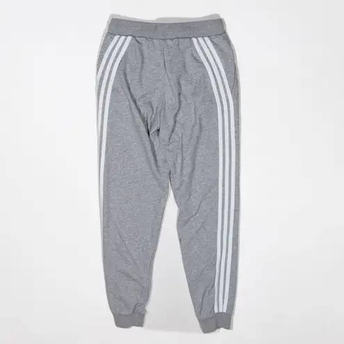 Adidas  Neo Mid Rise Cotton Terrycloth Lined Ankle Crop Jogger Pants Gray S