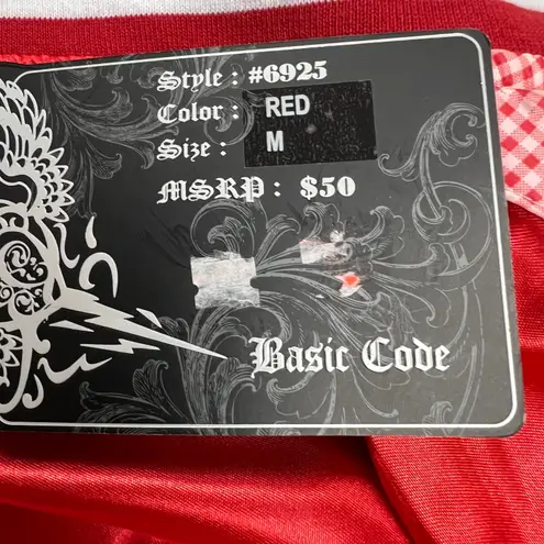 Basic Code Authentic Wear Red Gingham Varsity Bomber Jacket M New SEE DESCRIPTIO Size M