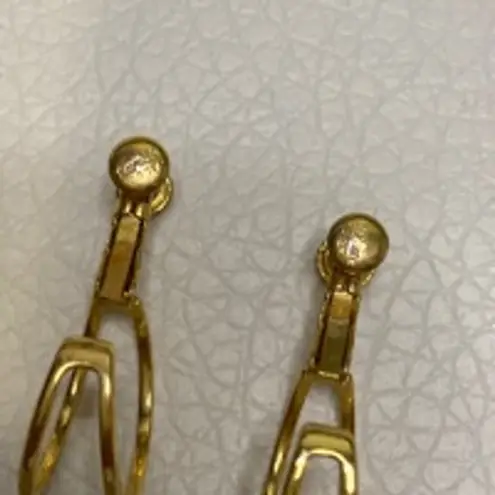Minimalist Gold Double Hoop Drop Earrings Modern Chic Unbranded