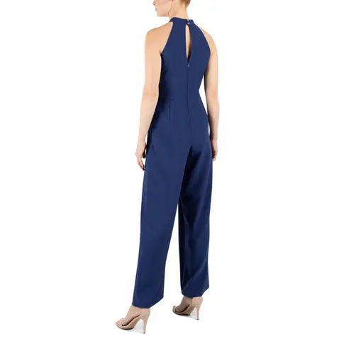Julia Jordan Knot Neck Halter Jumpsuit Navy 6