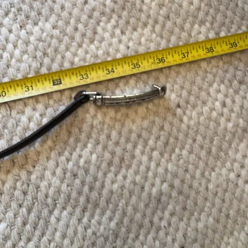 Elegant Black Leather Belt with Silver Accent