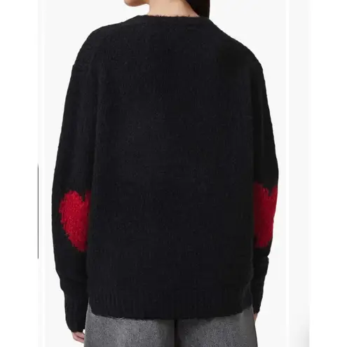 AllSaints Luv Heart Intarsia Crewneck Sweater