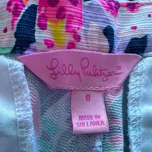Lilly Pulitzer  MAGNOLIA SCALLOP HEM  MULTI SLAT HOUSE SOIREE PINK BLUE SHORTS 8