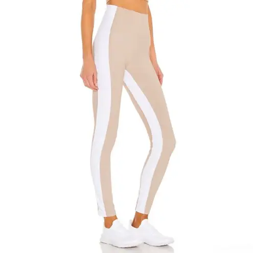 Beach Riot Ribbed Colorblock Athletic Workout Leggings Tan White Neutral Size XL