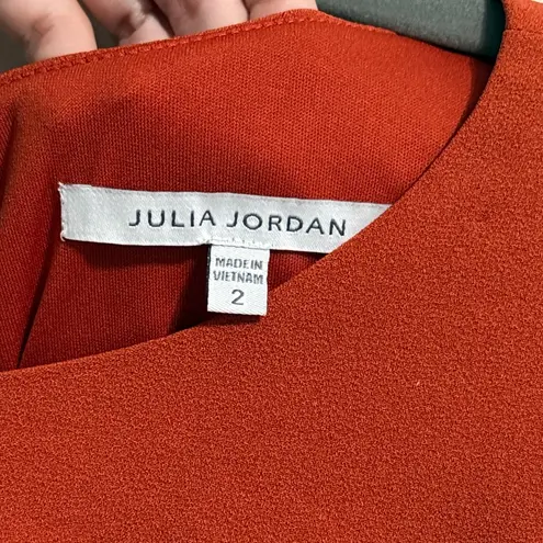 Julia Jordan 💖 NWT Dark Orange 3/4 Sleeve Midi Dress