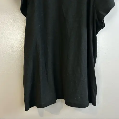 Nation Ltd NWT Lorna Black Short Flutter Sleeve Pima Cotton Ruffle Top Medium