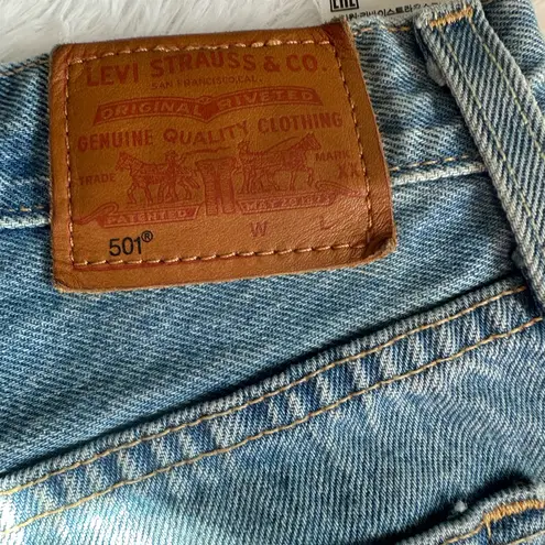 Levi's  Blue Distressed Jean Shorts