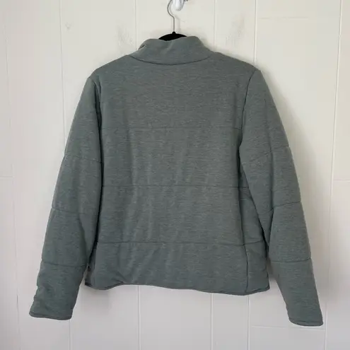 Three Dots Full Zip Quilted Jacket Light Sage Green Soft Women’s Size M